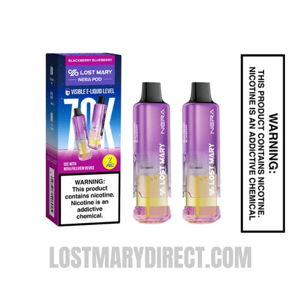 Blackberry Blueberry Lost Mary Nera Fullview 70k Vape Pod With Package Box