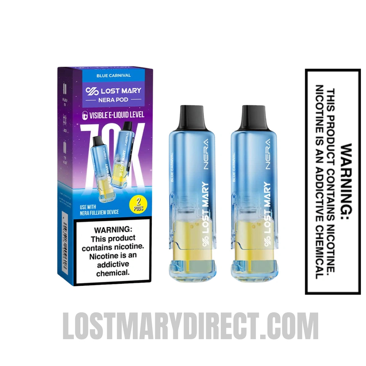 Blue Carnival Lost Mary Nera Fullview 70k Vape Pod With Package Box