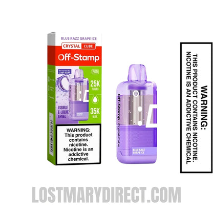 Blue Razz Grape Ice Off Stamp X Cube Crystal Cube 35k Pod With Package Box