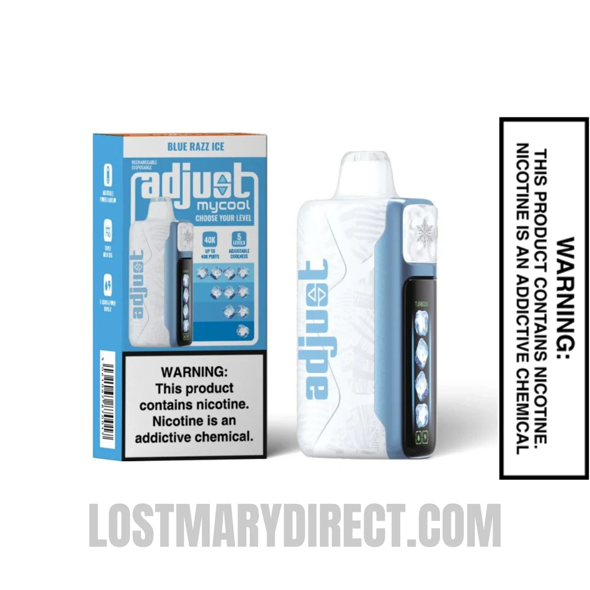 Blue Razz Ice Adjust MyCool 40K Disposable Vapee with Package Box