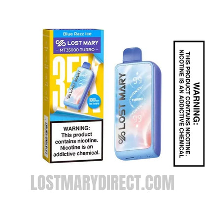 Blue Razz Ice Lost Mary MT35000 Turbo Disposable Vape with package