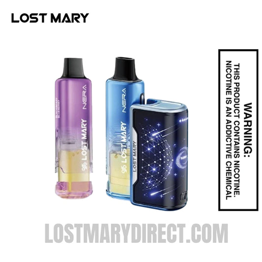 Blue Razz Ice & Blackberry Blueberry Lost Mary Nera Fullview 70K Disposable Vape Kit