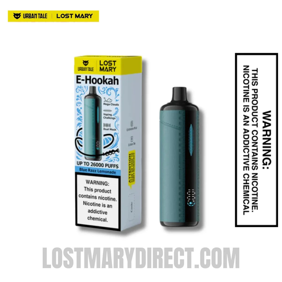 Blue Razz Lemonade Lost Mary x Urban Tale E-Hookah Disposable Vape