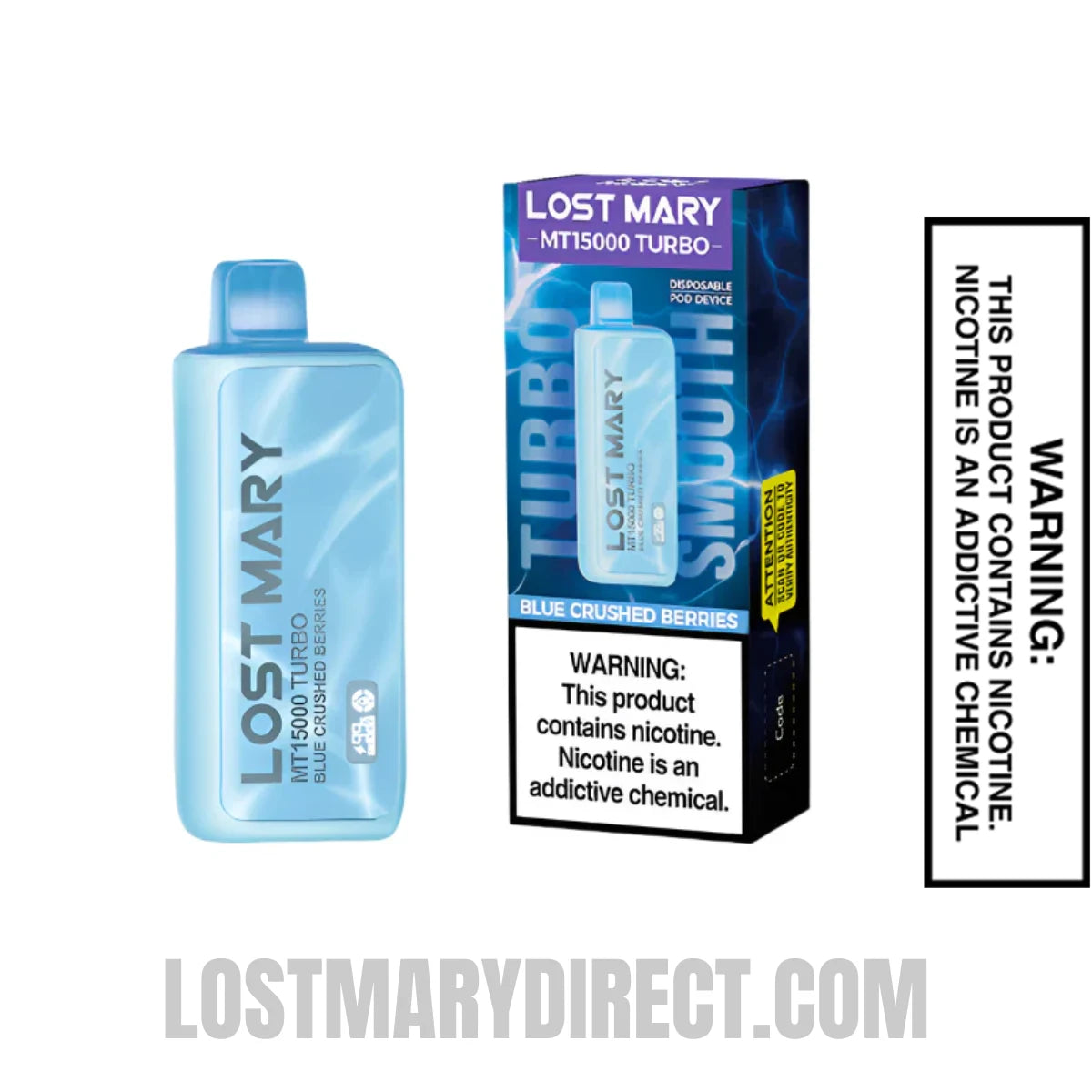 Blue Crushed Berries Lost Mary MT15000 Turbo With Package Box