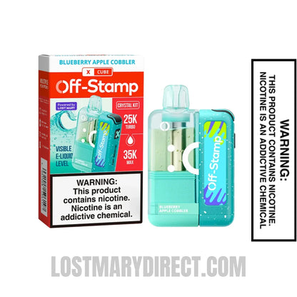 Blueberry Apple Cobbler Off Stamp X Crystal Cube 35K Disposable Kit With Package Box