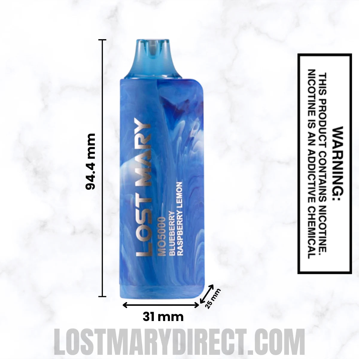 Blueberry Raspberry Lemon Lost Mary MO5000 Disposable Vape Dimension