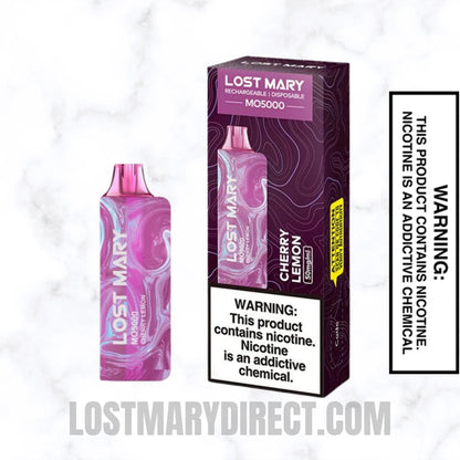 Cherry Lemon Lost Mary MO5000 Disposable Vape With Package Box