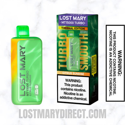 Citrus Sunrise Lost Mary MT15000 TURBO Vape With Package Box