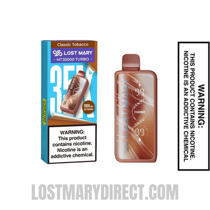Classic Tobacco Lost Mary MT35000 Turbo Vape with Package box