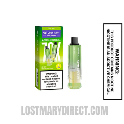 Cool Mint Lost Mary Nera Fullview 70K Disposable Vape Pod with Pavkage box