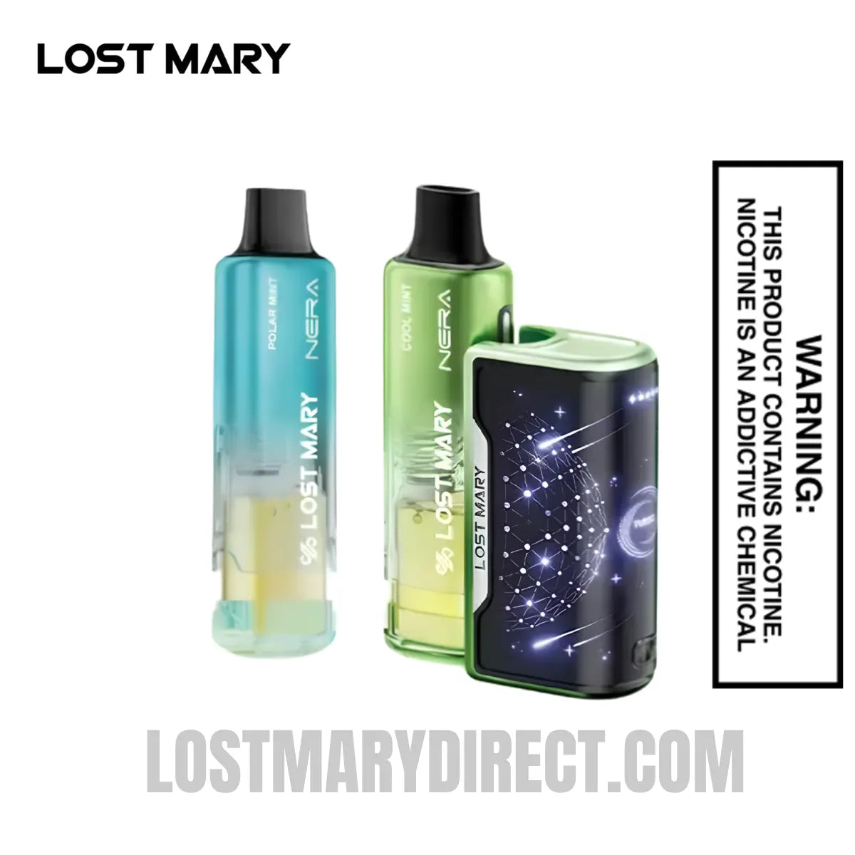Cool Mint & Polar Mint Lost Mary Nera Fullview 70K Disposable Vape Kit