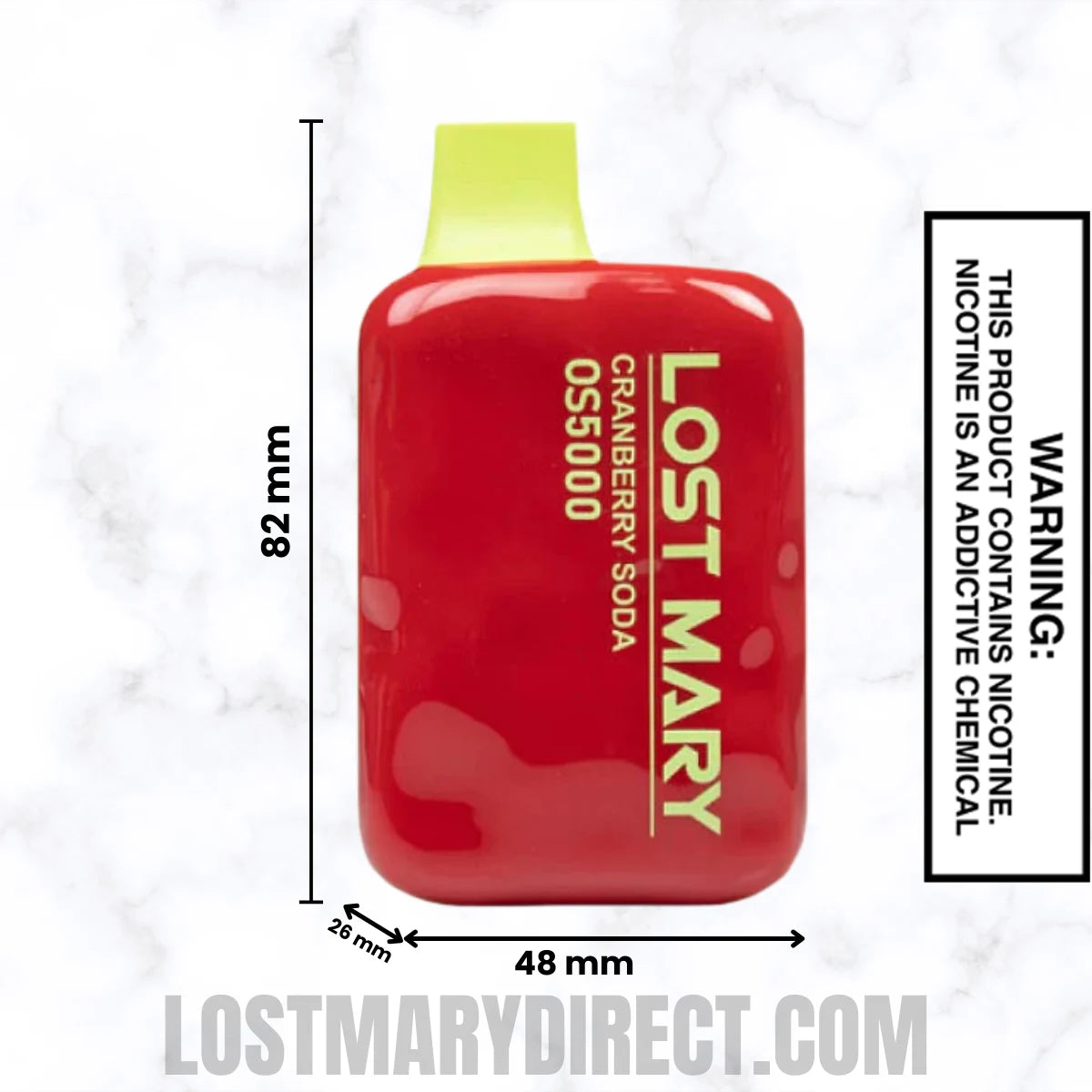 Cranberry Soda Lost Mary OS5000 Disposable Vape Dimension