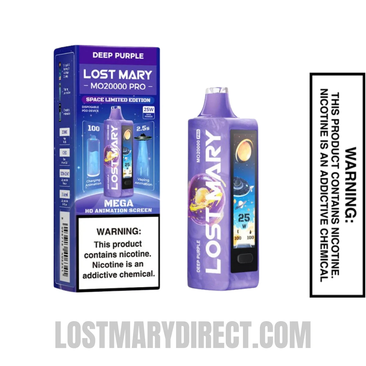 Deep Purple Lost Mary MO20000 Pro Vape With Package Box