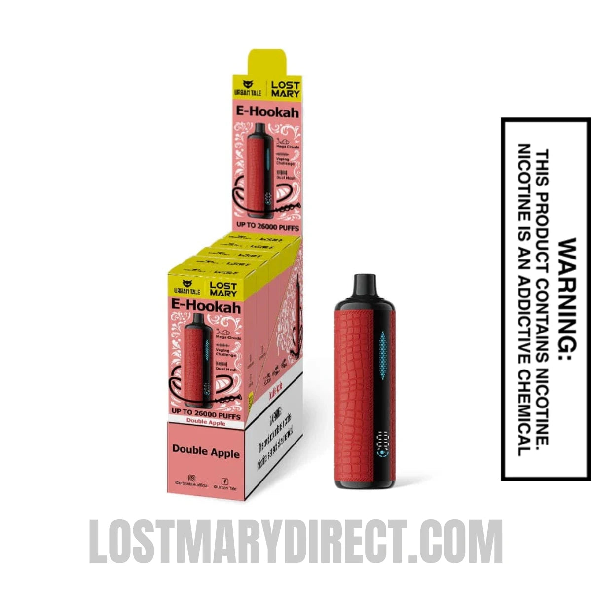 Double Apple Urban Tale x Lost Mary E-Hookah Disposable Vape With Bundle Pack