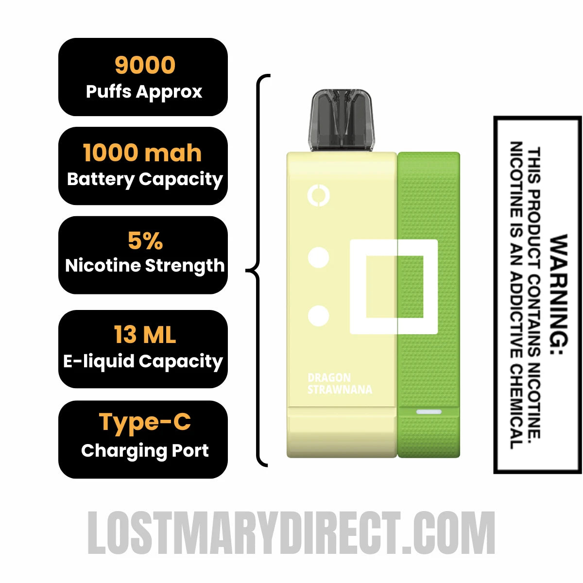 Dragon Strawnana Off Stamp SW9000 Disposable Kit Specifications