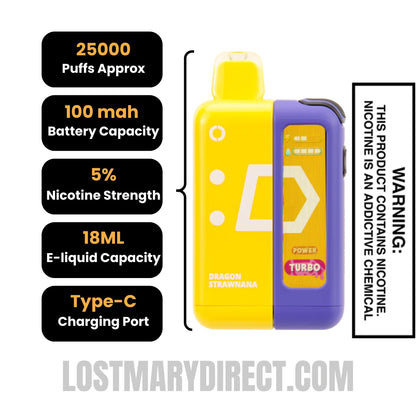 Dragon Strawnana Off Stamp X-Cube Vape Kit Specifications