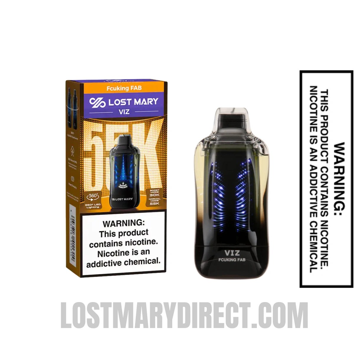 Fcuking Fab Lost Mary VIZ 55K Disposable Vape With Package Box