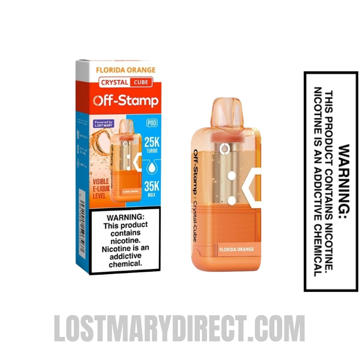 Florida Orange Off Stamp X Cube Crystal Cube 35K Vape Pod With Package Box
