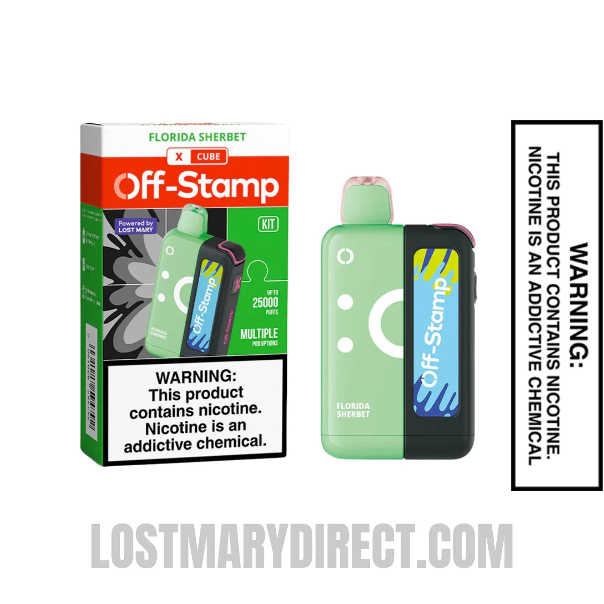 Florida Sherbet Off Stamp X-Cube Vape Kit With Package Box