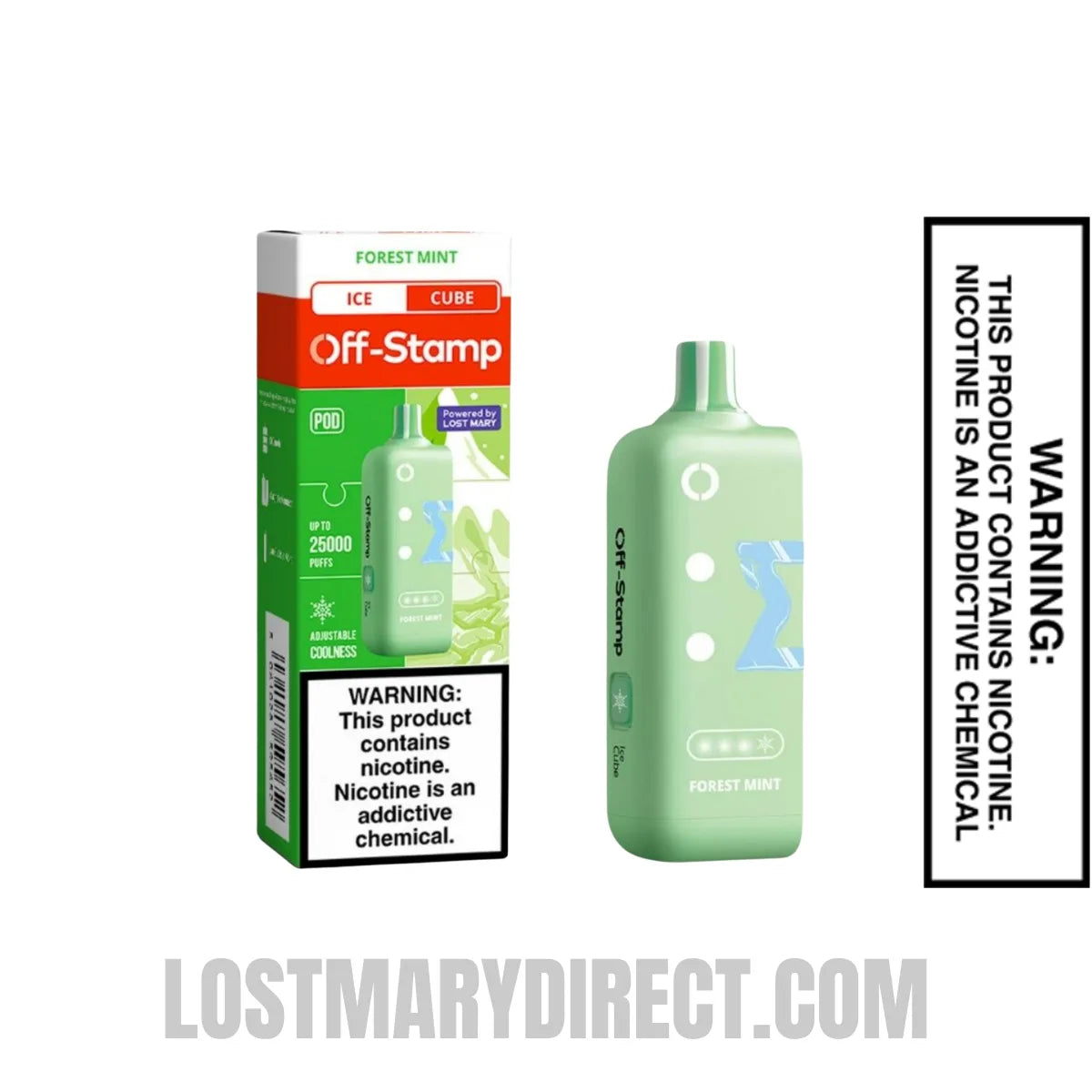 Forest Mint Off Stamp Ice Cube 25K Disposable Pod with Package Box