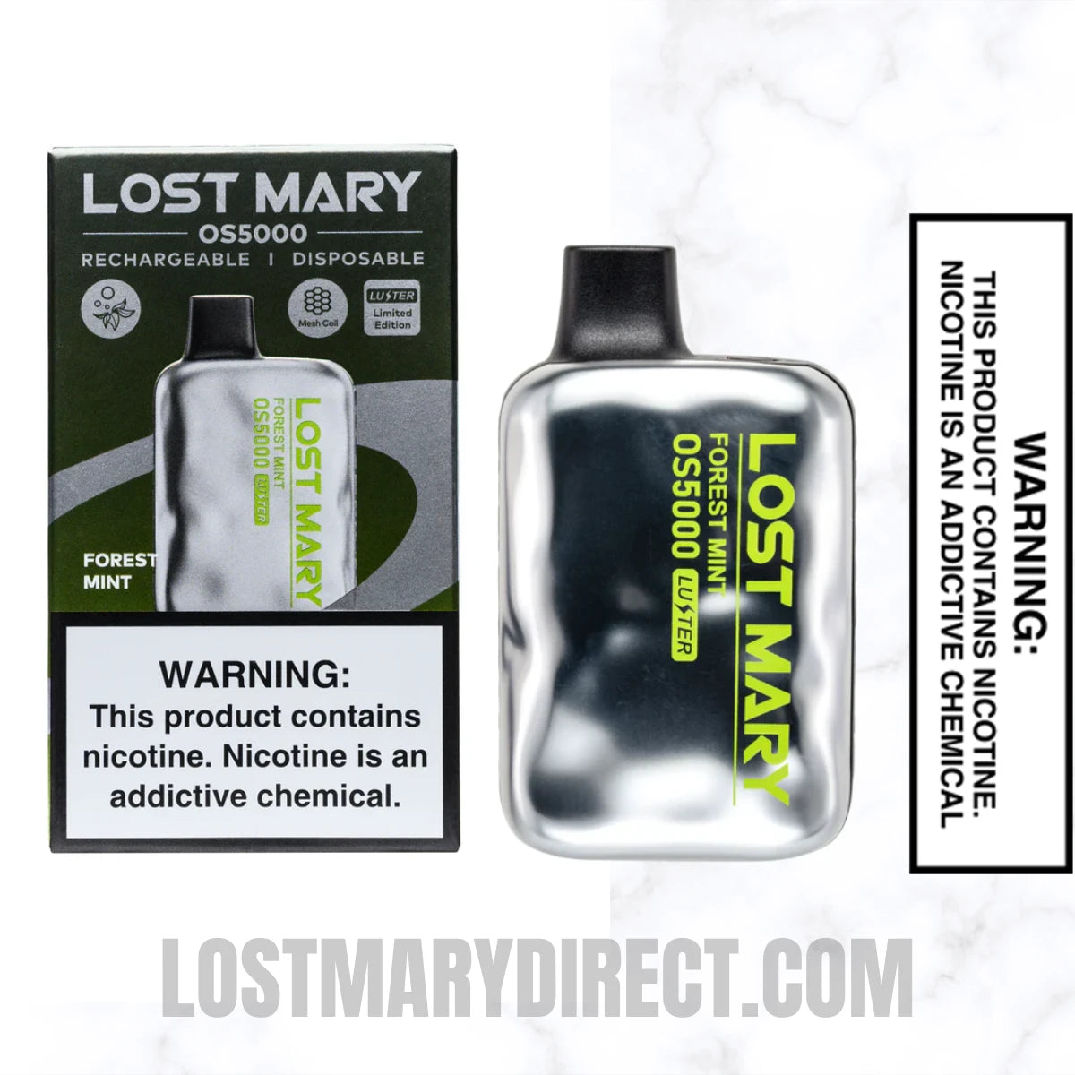 Forest Mint Lost Mary OS5000 Disposable Vape With Package Box