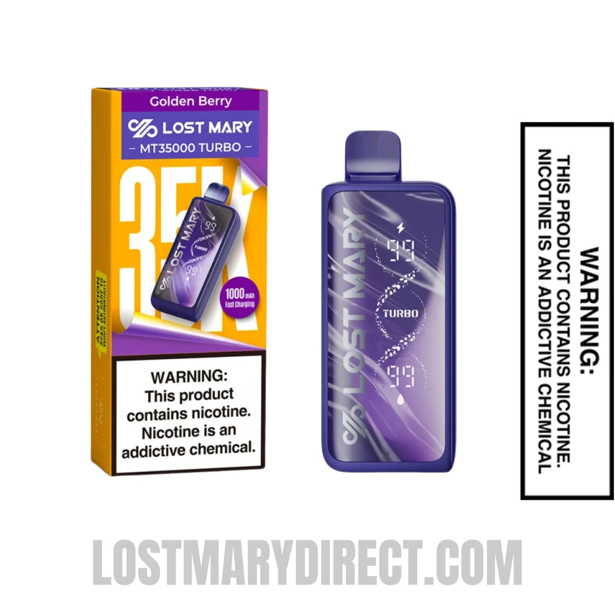 Golden Berry Lost Mary MT35000 Turbo Vape with Package