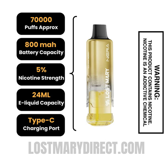 Scary Berry & Golden Berry Lost Mary Nera Fullview 70K Vape Kit Scary Berry & Golden Berry Lost Mary Nera Fullview 70K Vape Kit