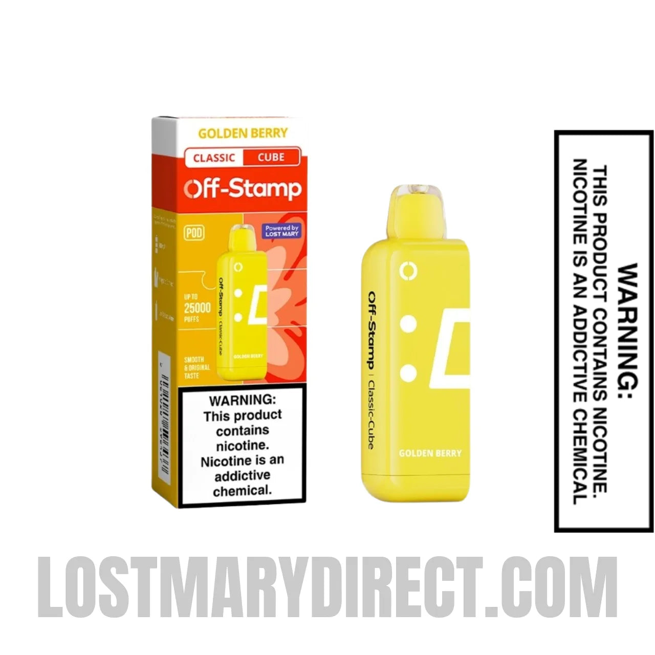 Golden Berry Off Stamp Classic Cube 25K Disposable Pod with Package box