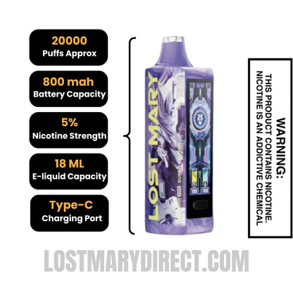 Grape Jelly Lost Mary MO20000 PRO Super Edition Vape Grape Jelly Lost Mary MO20000 PRO Super Edition Vape