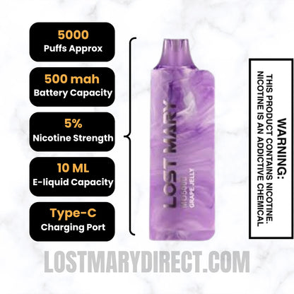 Grape Jelly Lost Mary MO5000 Disposable Vape | 5000 Puffs Grape Jelly Lost Mary MO5000 Disposable Vape | 5000 Puffs