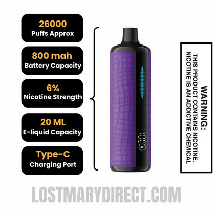 Grape Mint Urban Tale x Lost Mary E-Hookah Disposable Vape Grape Mint Urban Tale x Lost Mary E-Hookah Disposable Vape