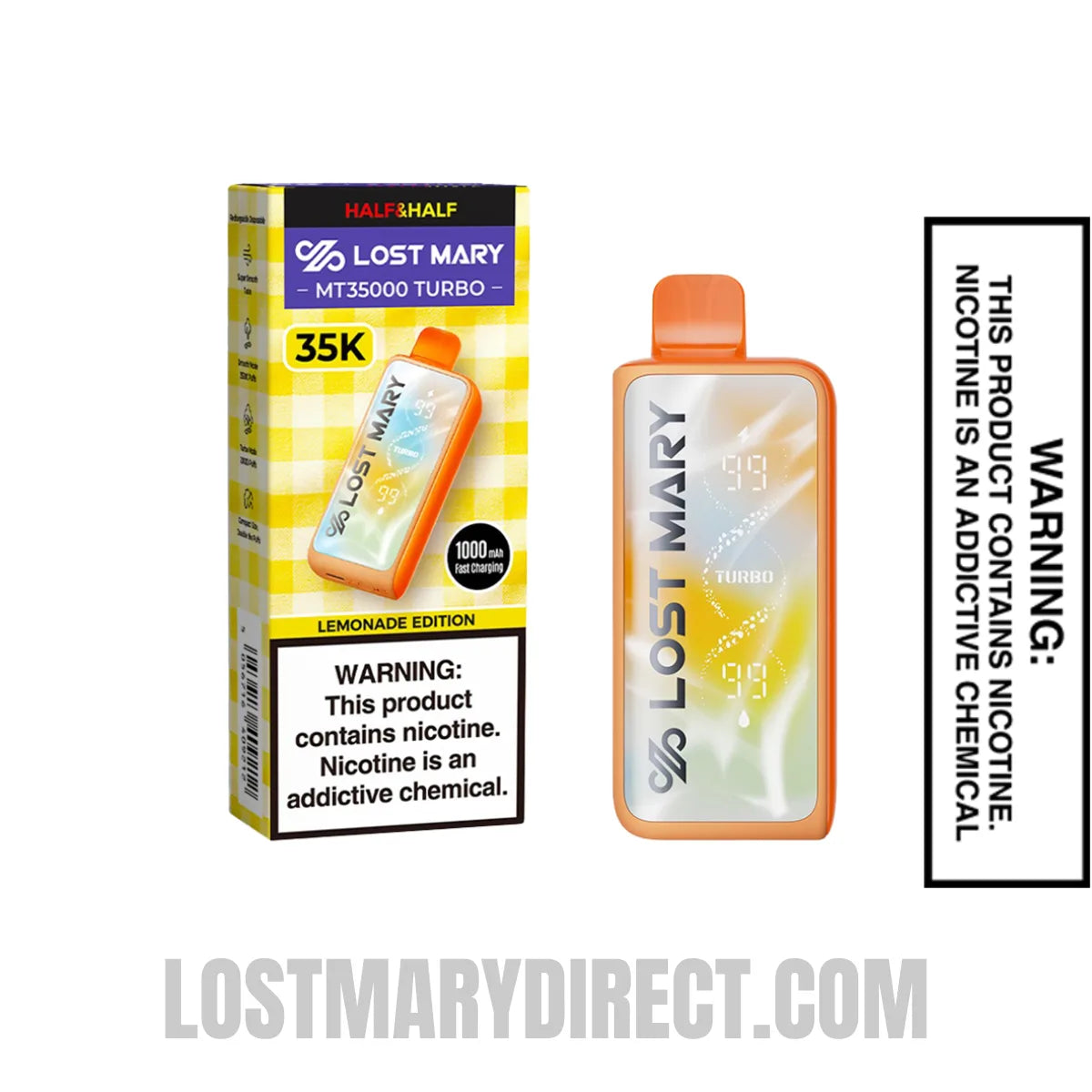 Half & Half Lost Mary MT35000 Turbo Disposable Vape with package box