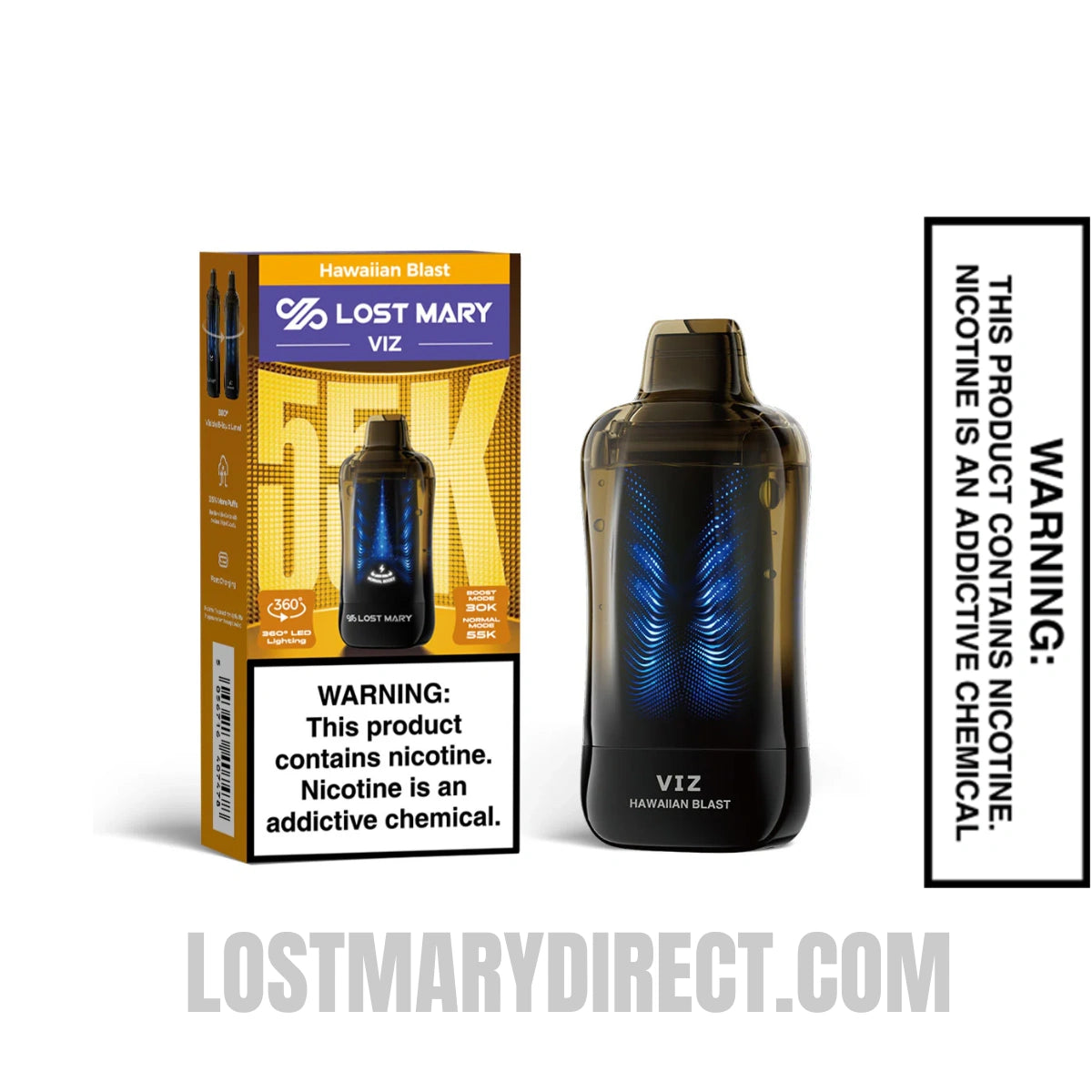 Hawaiian Blast Lost Mary VIZ 55K Disposable Vape With Package Box