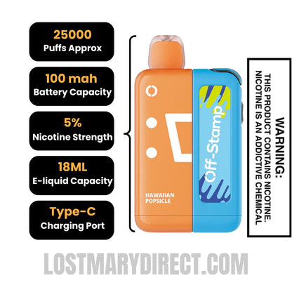 Hawaiian Pop Off Stamp X-Cube Vape Kit Specifications