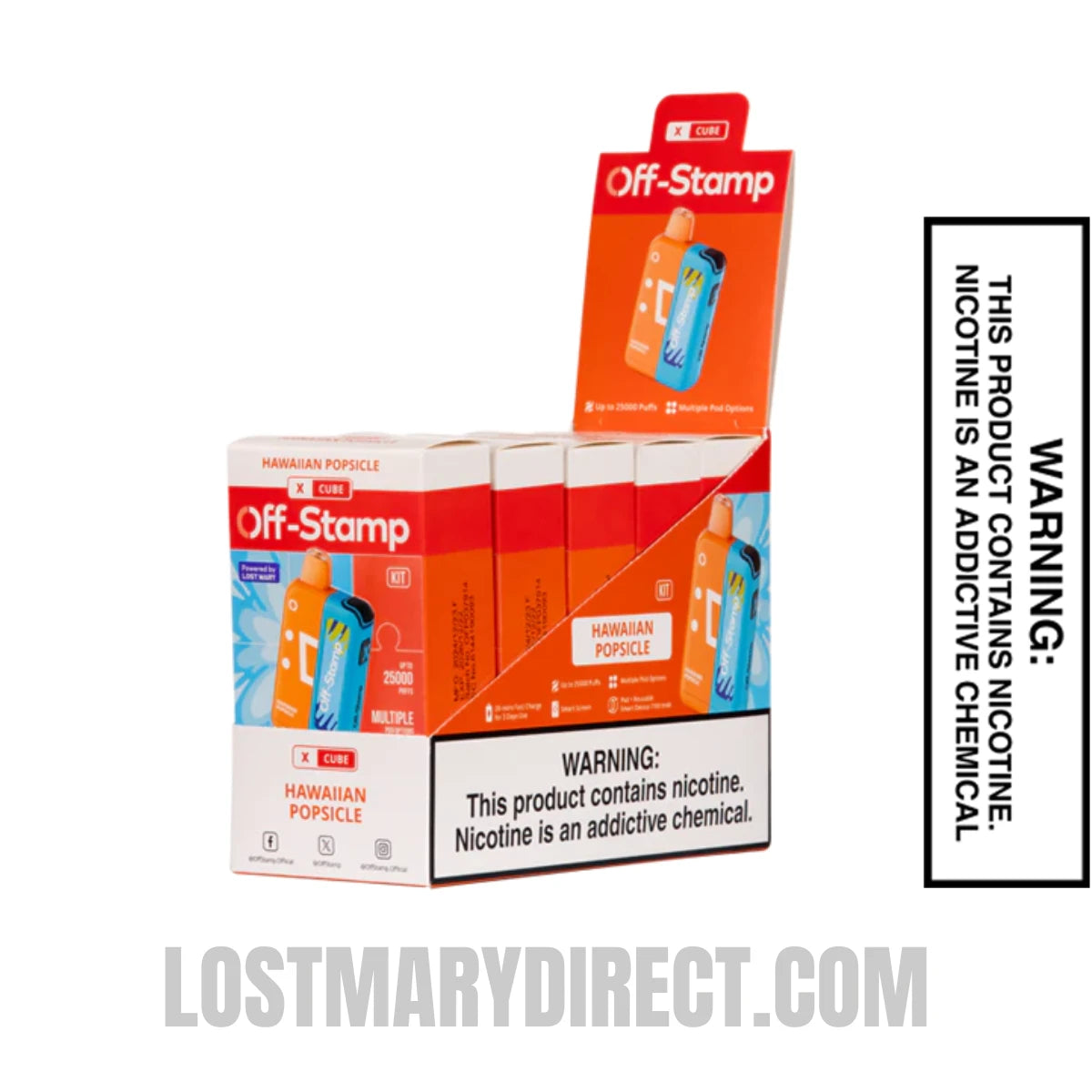 Hawaiian Popsicle Off Stamp X-Cube Vape Kit With bundle Box