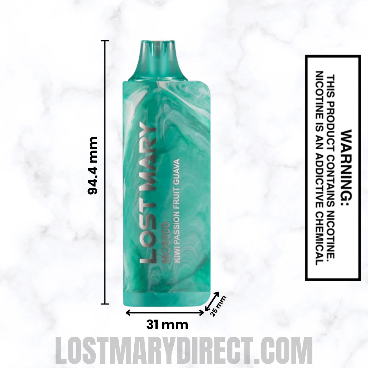 Kiwi Fuse Lost Mary MO5000 Disposable Vape Dimension