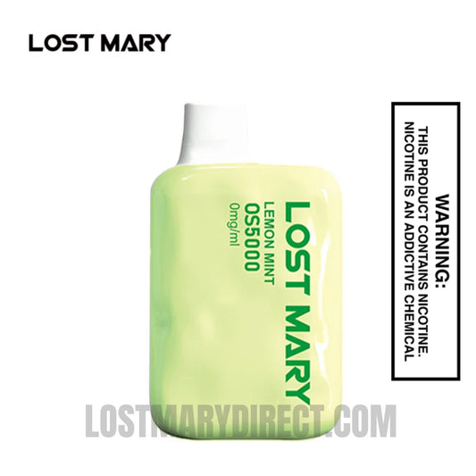 Lemon Mint Lost Mary OS5000 Zero Nicotine Vape