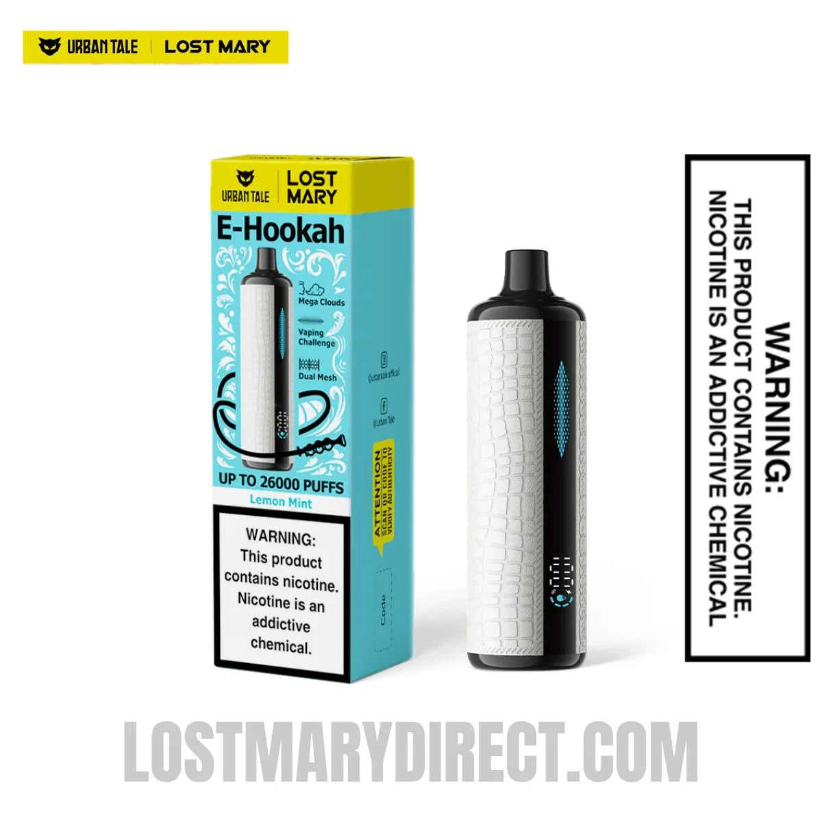 Lemon Mint Lost Mary x Urban Tale E-Hookah Disposable Vape