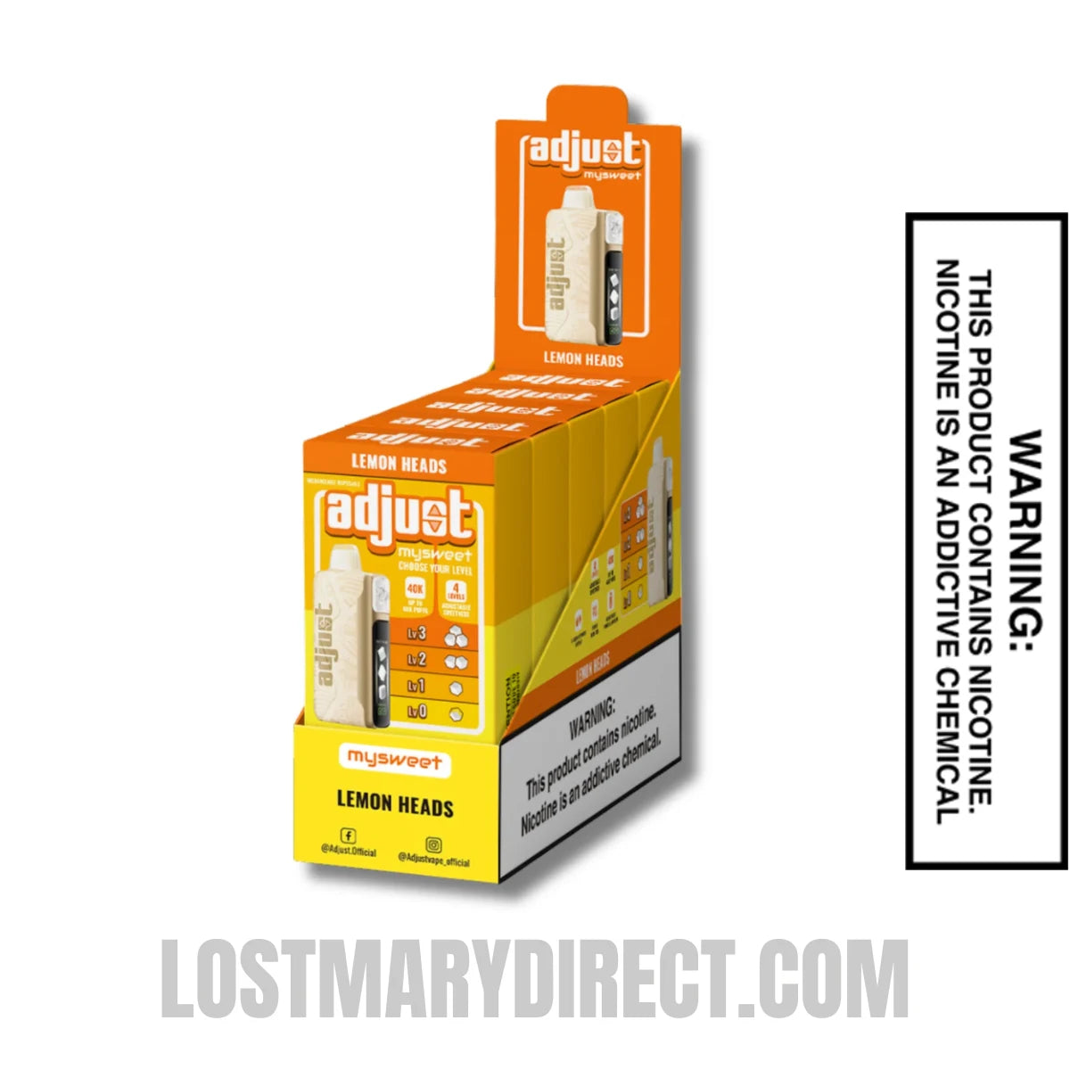Lemon Heads Adjust MySweet 40K Disposable Vape with Bundle box