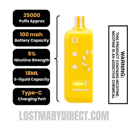 yellow lemon lost mary flavor Lost Mary MT35000 Turbo - 35K Puff Disposable Vape