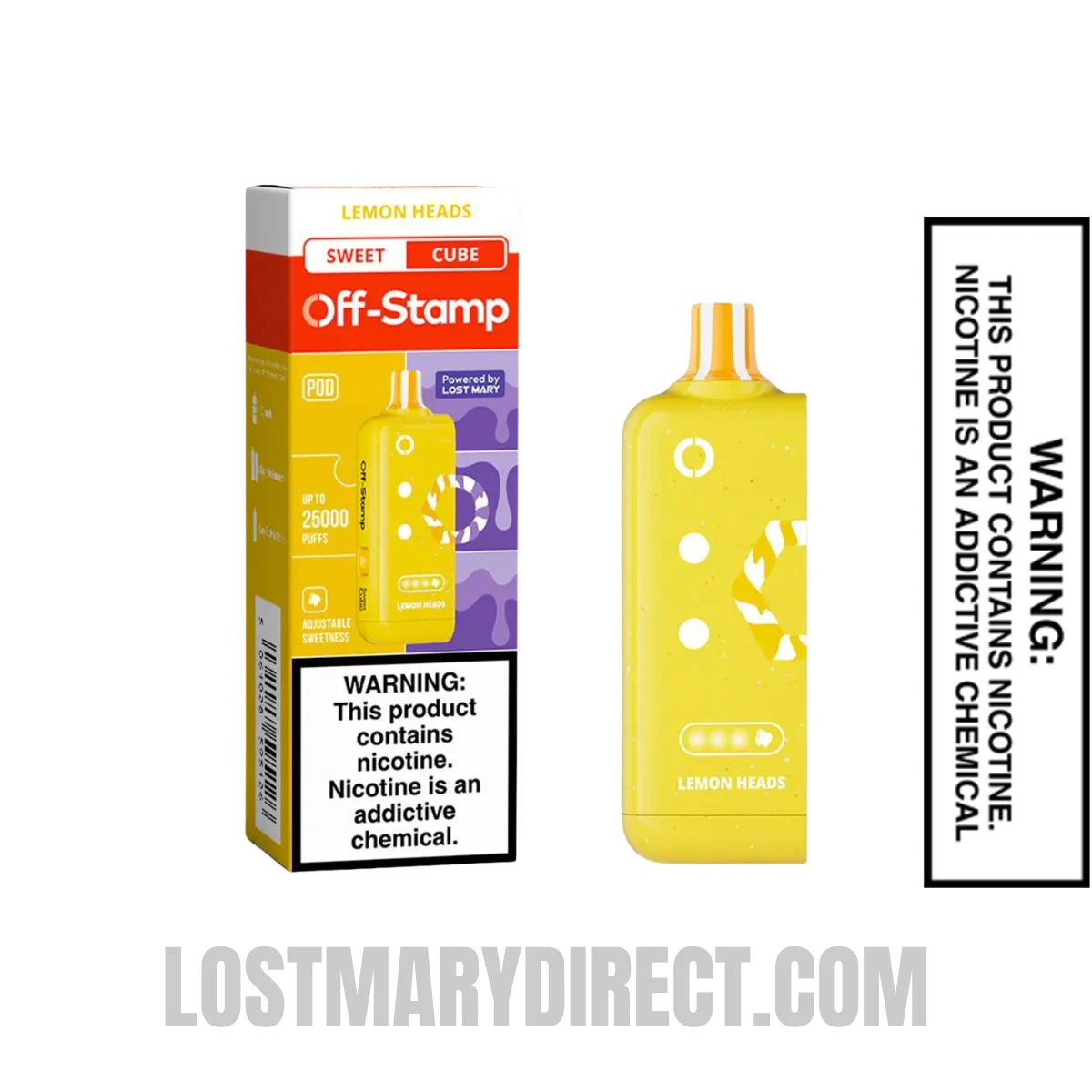 Sour Lemon Heads Off Stamp Sweet X-Cube Pod With Package Box