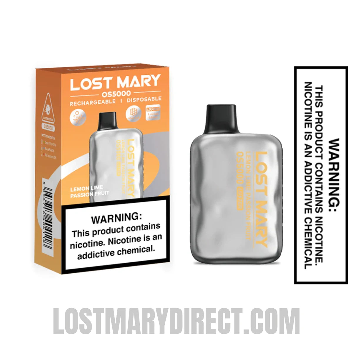 Lemon Lime Passion Fruit Lost Mary OS5000 Luster Vape With Package Box