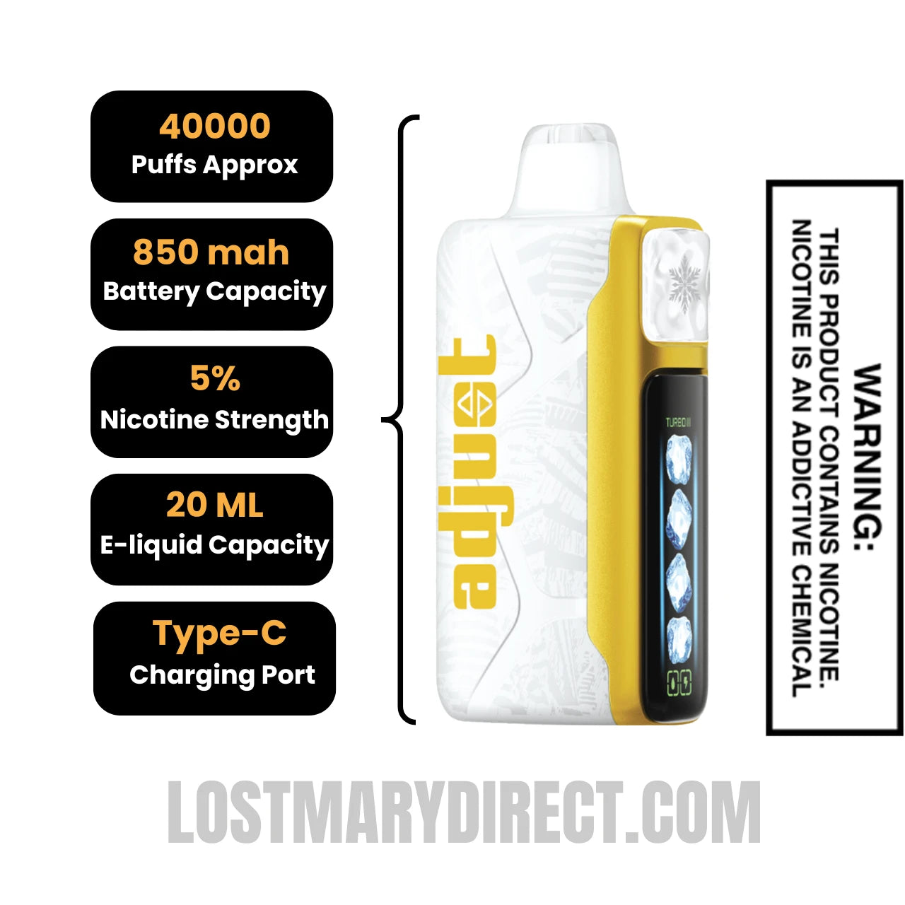 Mango Magic Adjust MyCool 40k Disposable Vape specifications