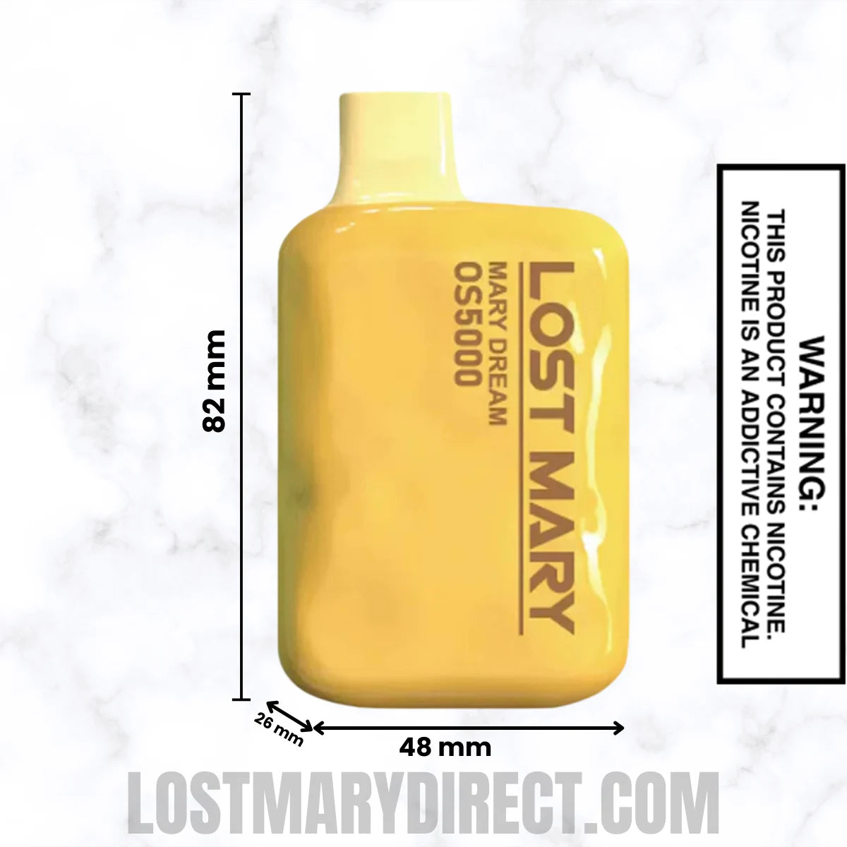 Mary Dream Lost Mary OS5000 Disposable Vape Dimensions