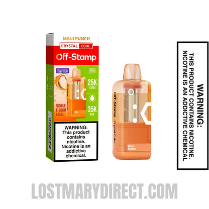 Maui Punch Off Stamp X Crystal Cube 35K Disposable Vape Pod with package box