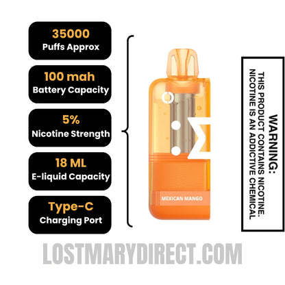 Mexican Mango Off Stamp X Crystal Cube 35K Disposable Vape Pod