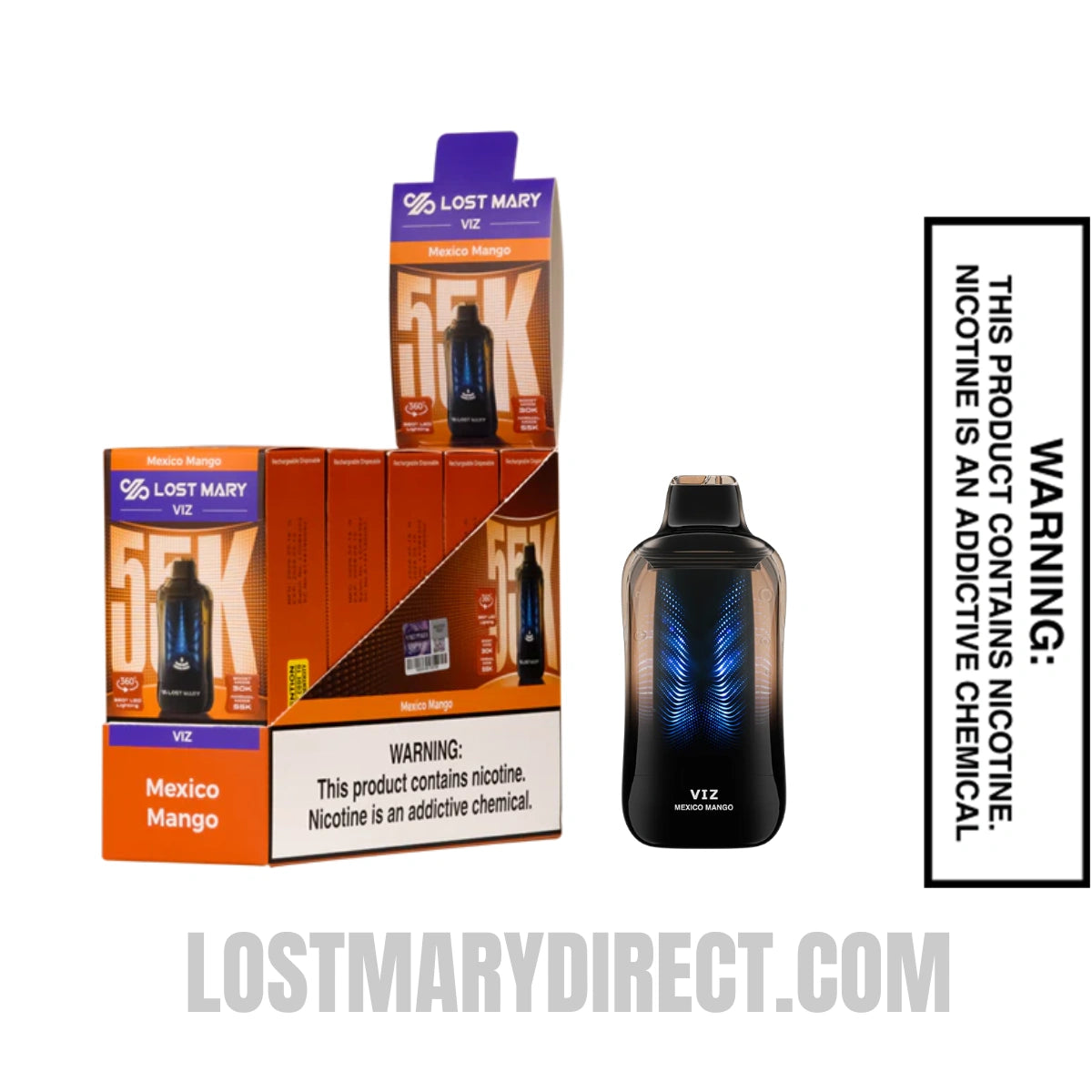 Mexico Mango Lost Mary VIZ 55K Disposable Vape With Bundle Pack