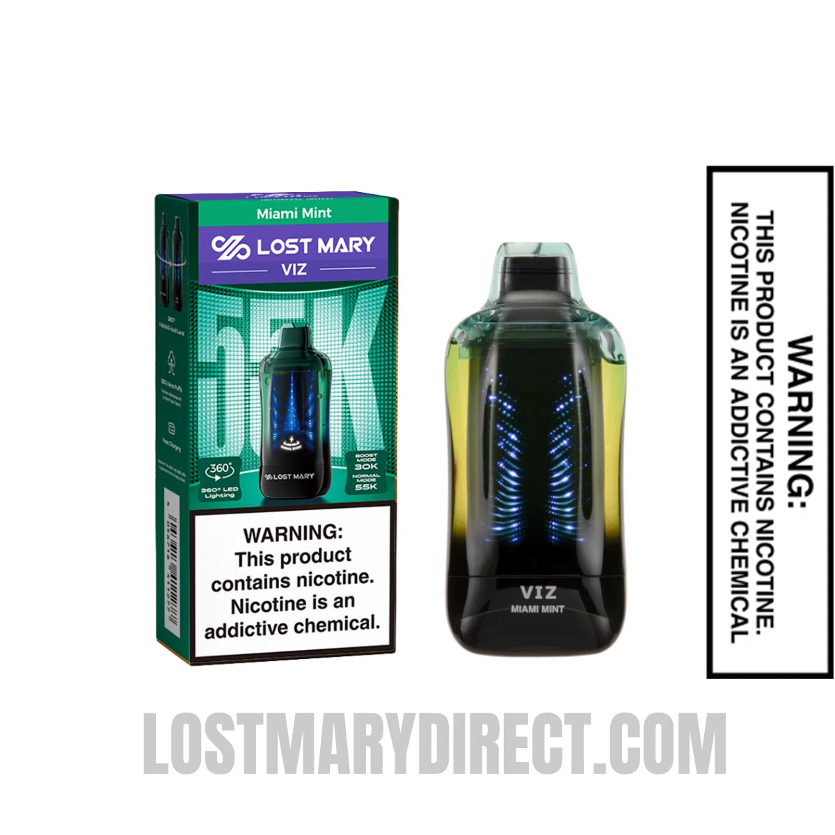 Miami Mint Lost Mary VIZ 55K Disposable Vape With Package Box