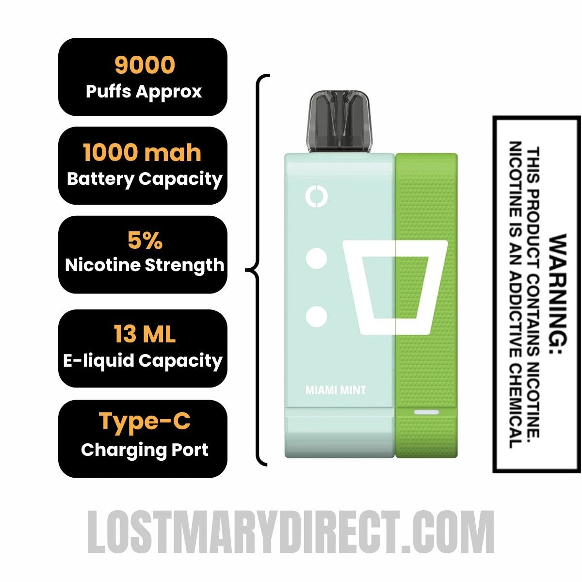 Miami Mint Off Stamp SW9000 Disposable Kit Specifications