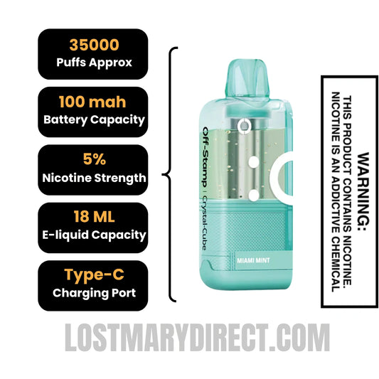 miami mint vape price Miami Mint Off Stamp X Crystal Cube 35K Disposable Vape Kit